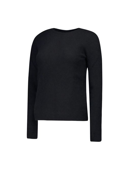 Maglione Donna nero con cuciture a costine ROBERTO COLLINA | P01001P0109